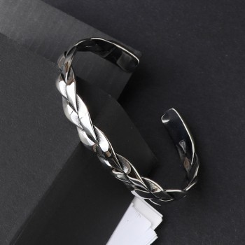 Örgülü Cuf Çelik Bileklik