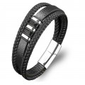 Orijinal Deri ve 316L Çoklu Çelik Erkek Bileklik