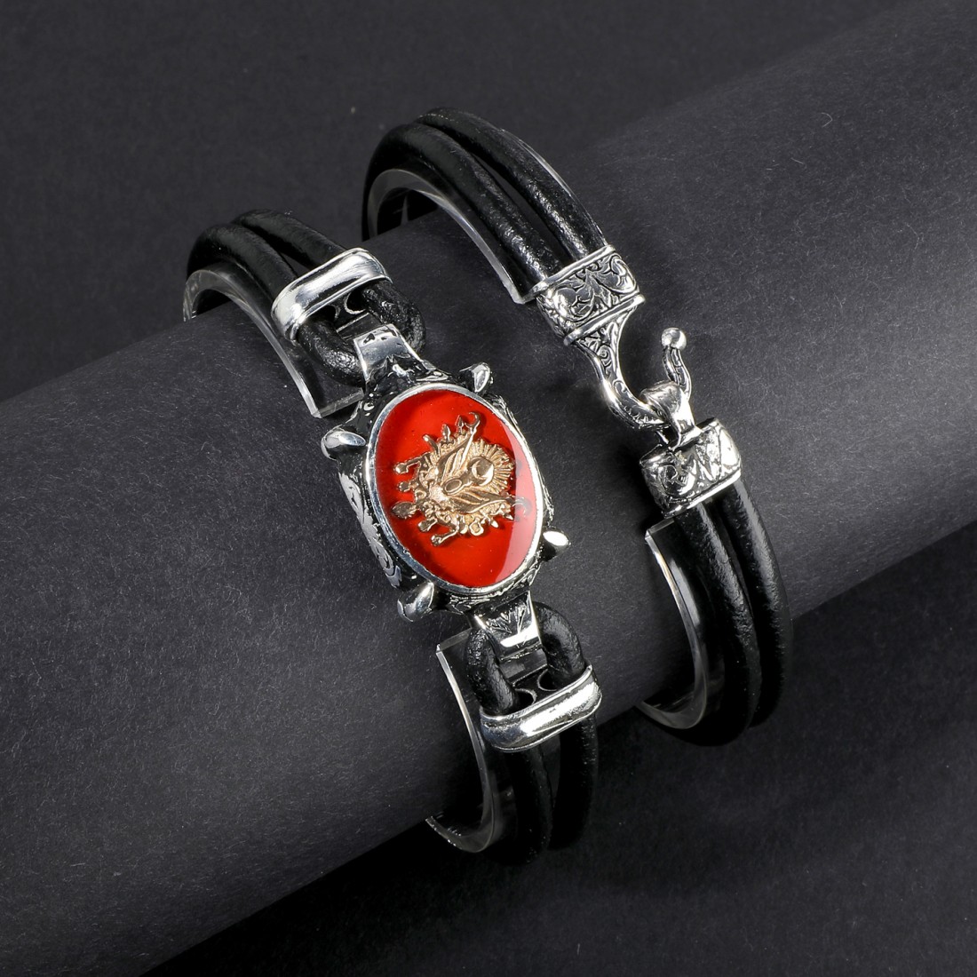 Toptan Osmanlı Arma Figürlü Deri Kordonlu Otantik Bileklik Fiyatları