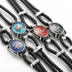 Osmanlı Tuğrası L Figürlü Deri Kordonlu Otantik Bileklik