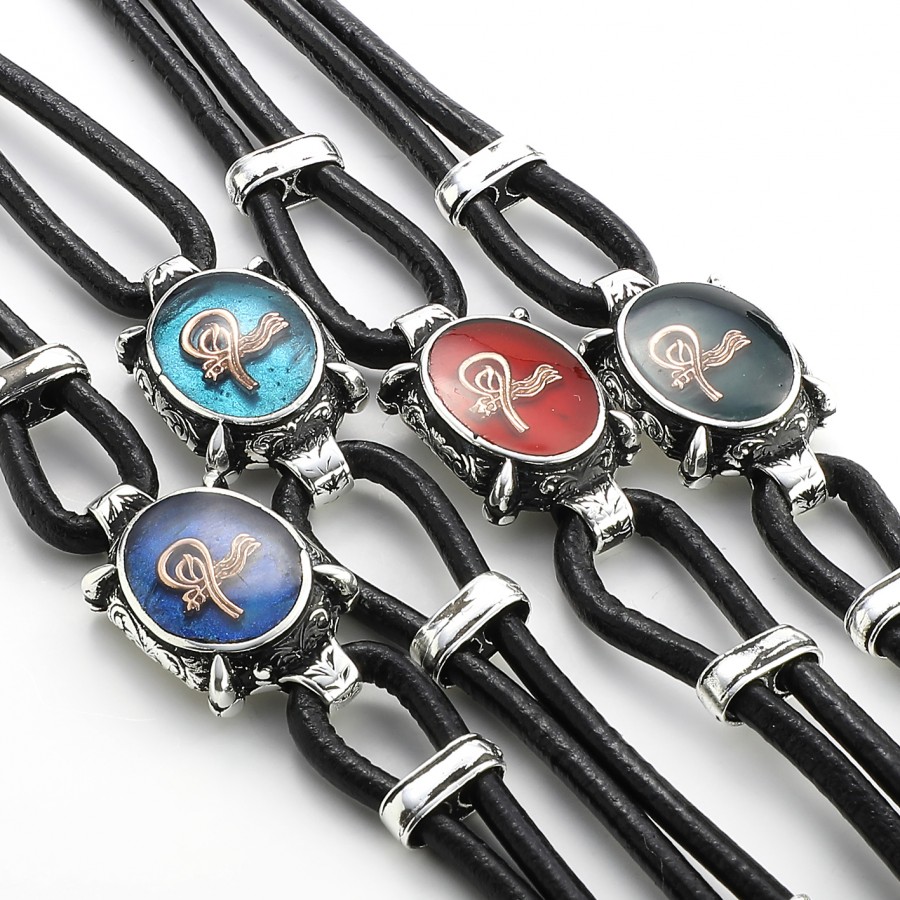 Toptan Osmanlı Tuğrası L Figürlü Deri Kordonlu Otantik Bileklik Fiyatları