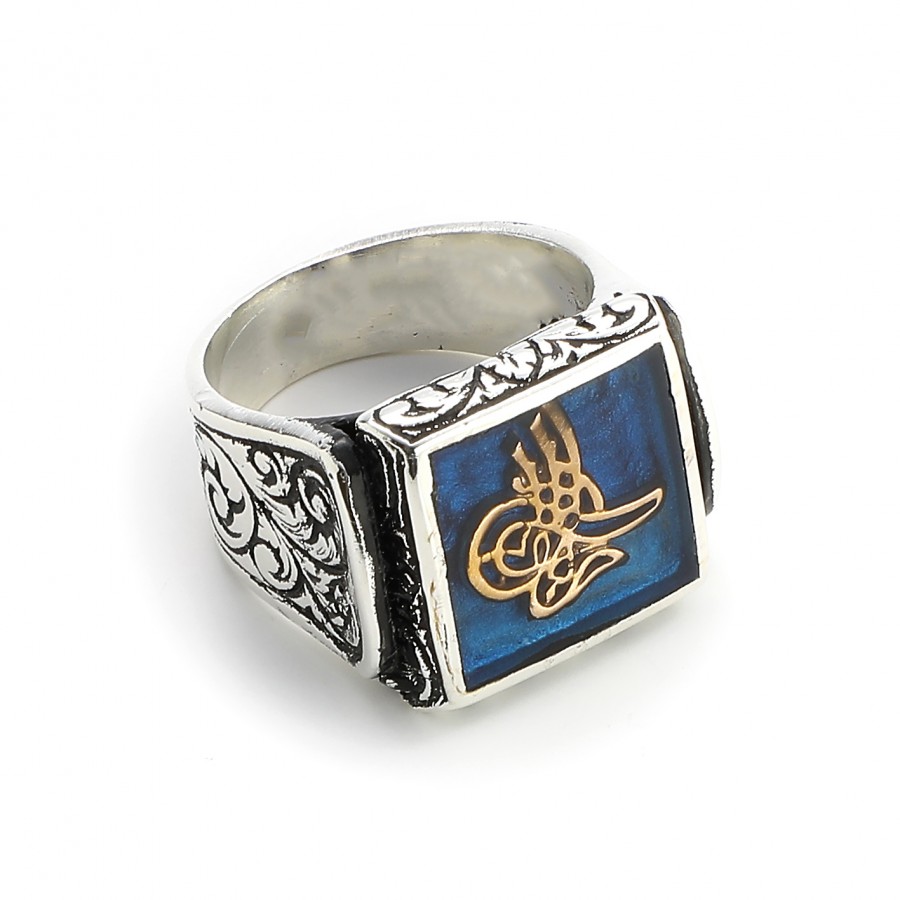 Toptan Osmanlı Tuğrası Mineli Alloy Otantik Erkek Yüzük Fiyatları
