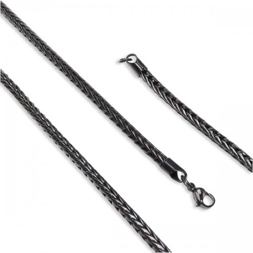 Oval Kral Bakla Örgülü Çelik Kolye 4mm