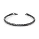 Oval Kral Bakla Örgülü Siyah Çelik Zincir Bileklik 4.0Mm