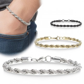 Rope Halat Çelik Zincir Bileklik 6mm