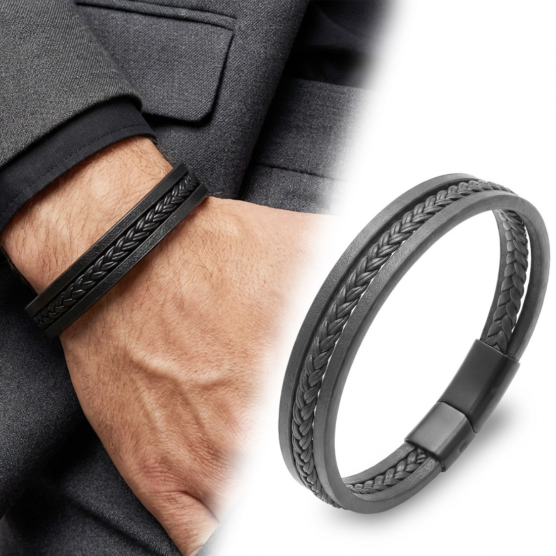 Men's Leather Bracelet 14113