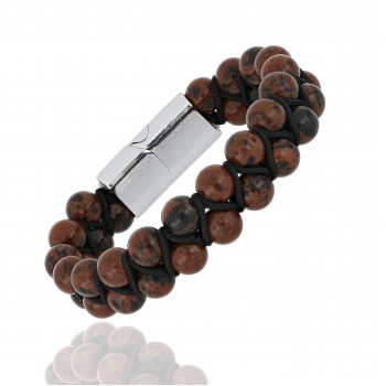 Şahin Gözü Doğaltaşlı Makrome Ve Klips Bileklik