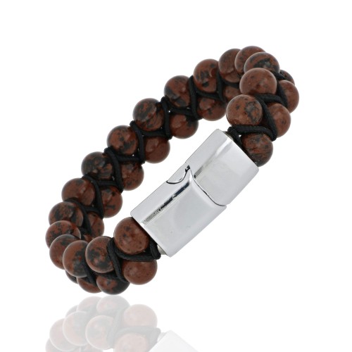 Şahin Gözü Doğaltaşlı Makrome Ve Klips Bileklik