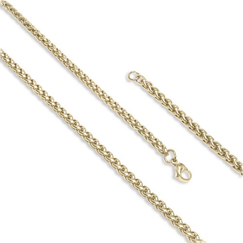 Sarı Renk Çelik Kolye 4mm