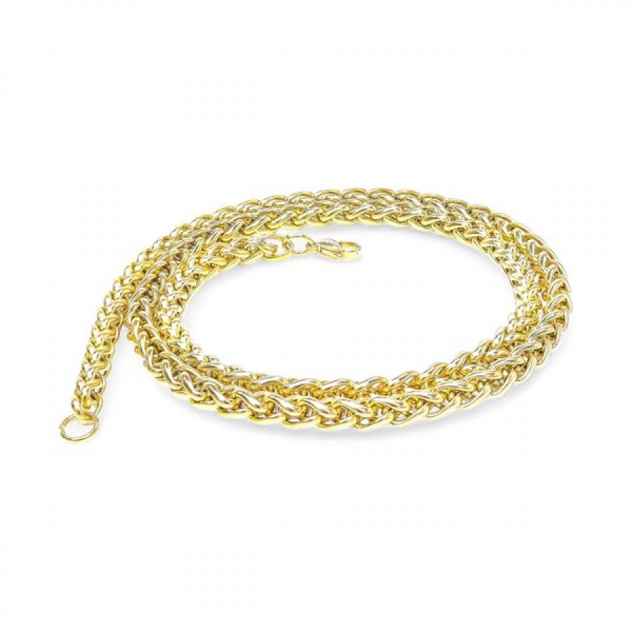 Sarı Renk Çelik Kolye 6Mm