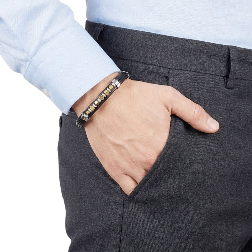 Men's Natural Stone Steel Bracelet 12259