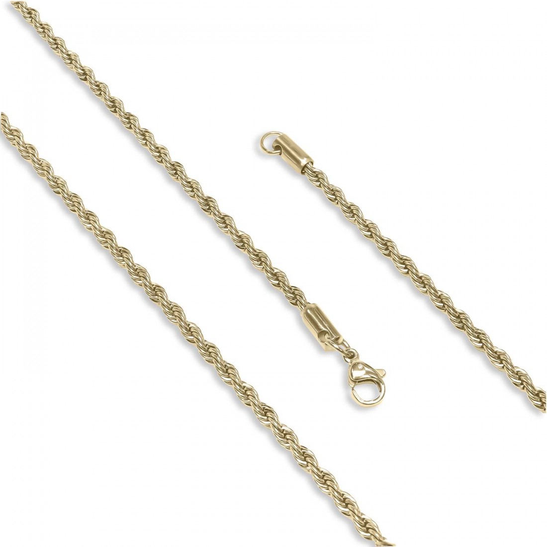 Sarı Sarmal Çelik Kolye 3Mm