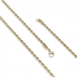 Sarı Sarmal Çelik Kolye 3mm