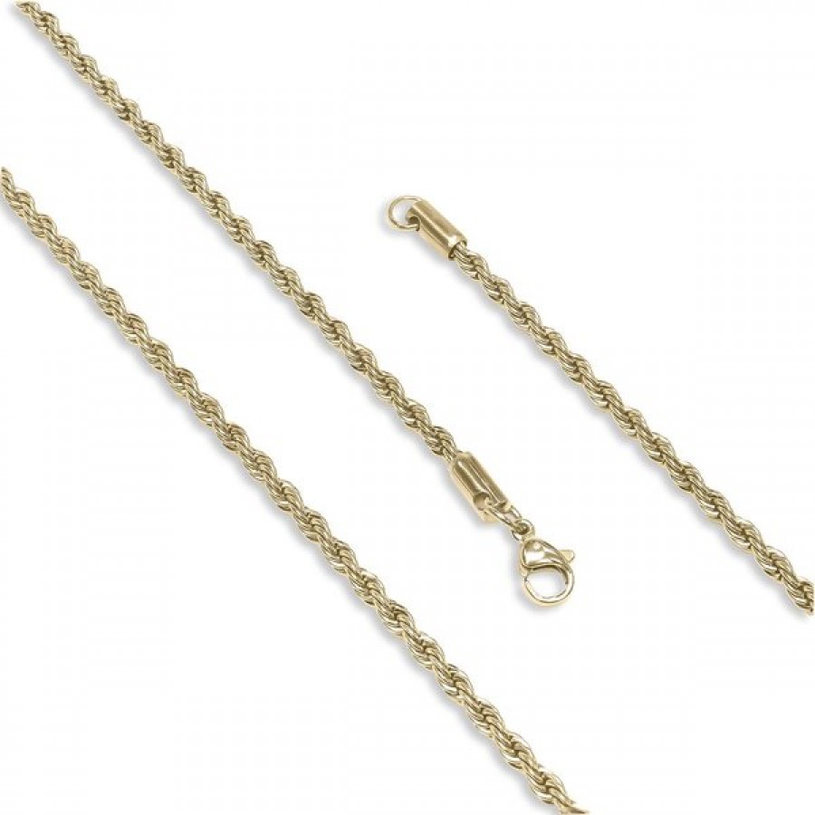 Sarı Sarmal Çelik Kolye 3Mm