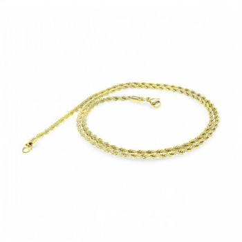 Sarı Sarmal Çelik Kolye 3mm