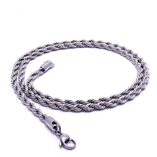 Sarmal Halat Çelik Kolye 4Mm