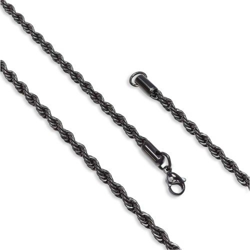 Sarmal Halat Çelik Kolye 4mm