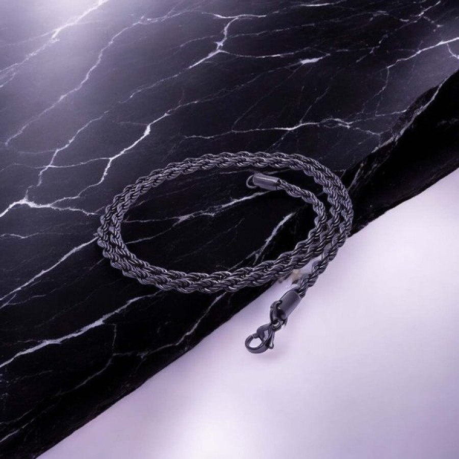 Sarmal Halat Çelik Kolye 4Mm