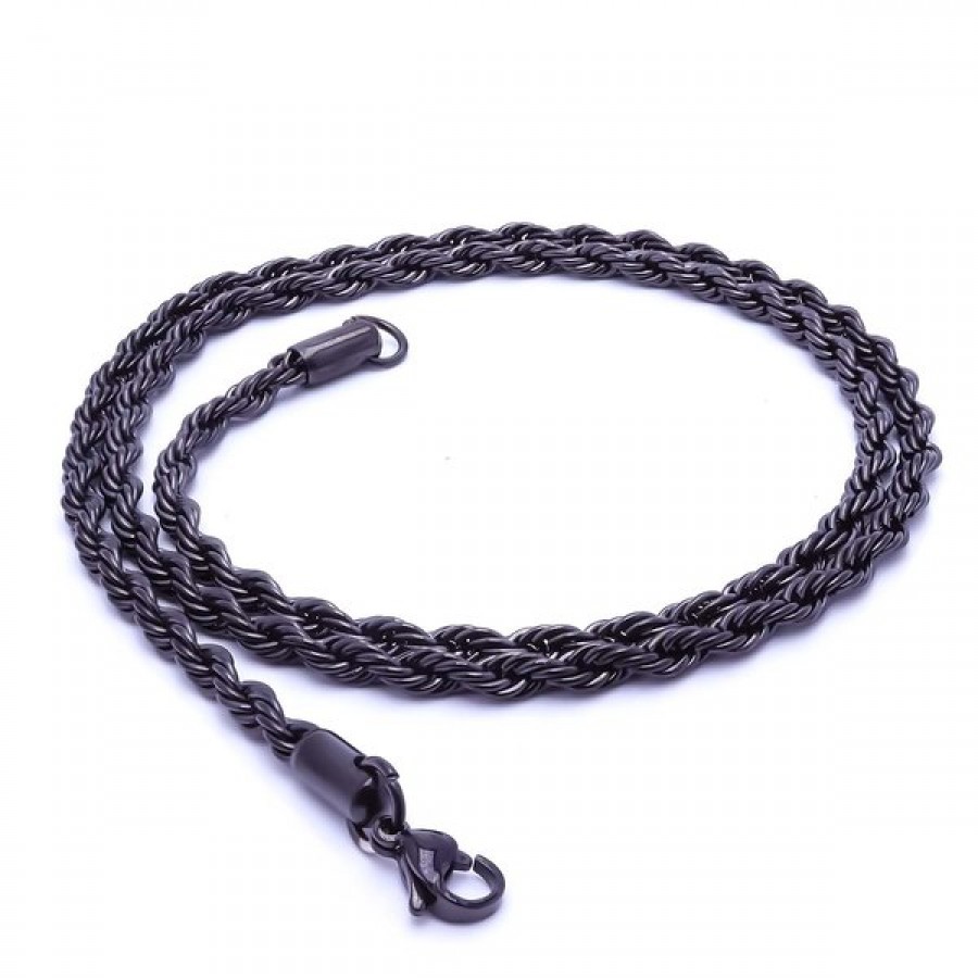 Sarmal Halat Çelik Kolye 4Mm