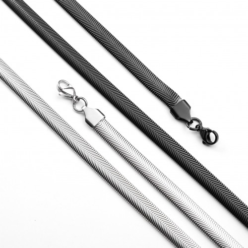 Sık Örgü Yassı Çelik Kolye Modeli