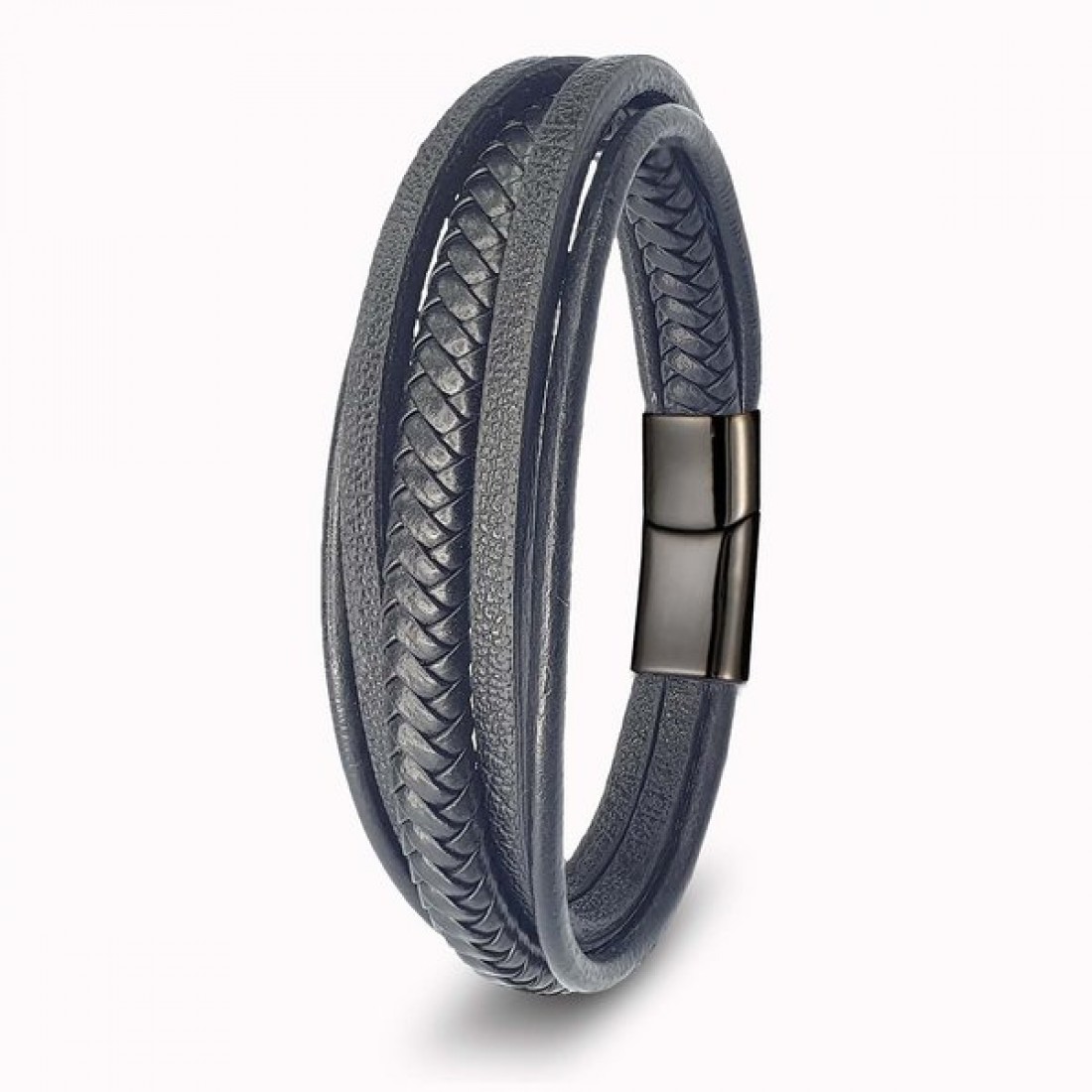 Siyah Çoklu Deri Bileklik