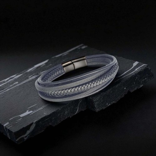 Siyah Çoklu Deri Bileklik