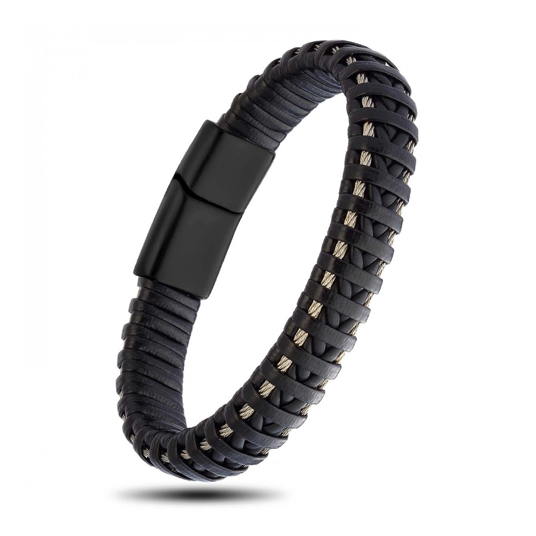 Erkek Çelik Ve Deri Bileklik