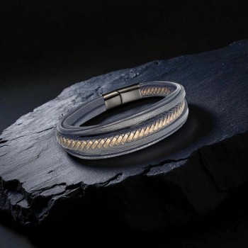 Siyah Kahve Çoklu Deri Bileklik