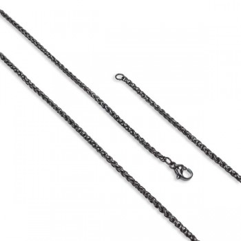 Siyah Renk Çelik Kolye 2.5mm