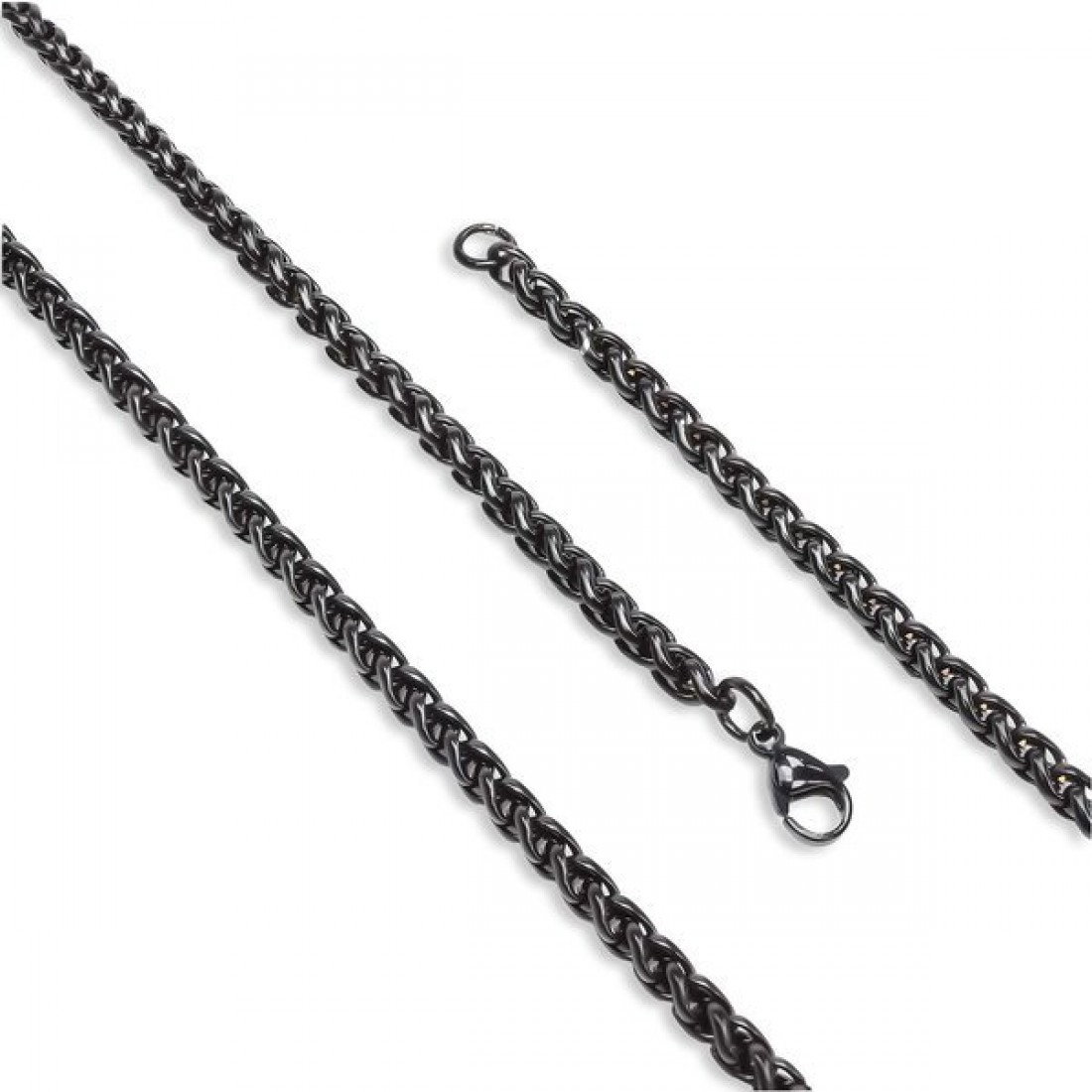 Siyah Renk Çelik Kolye 4Mm