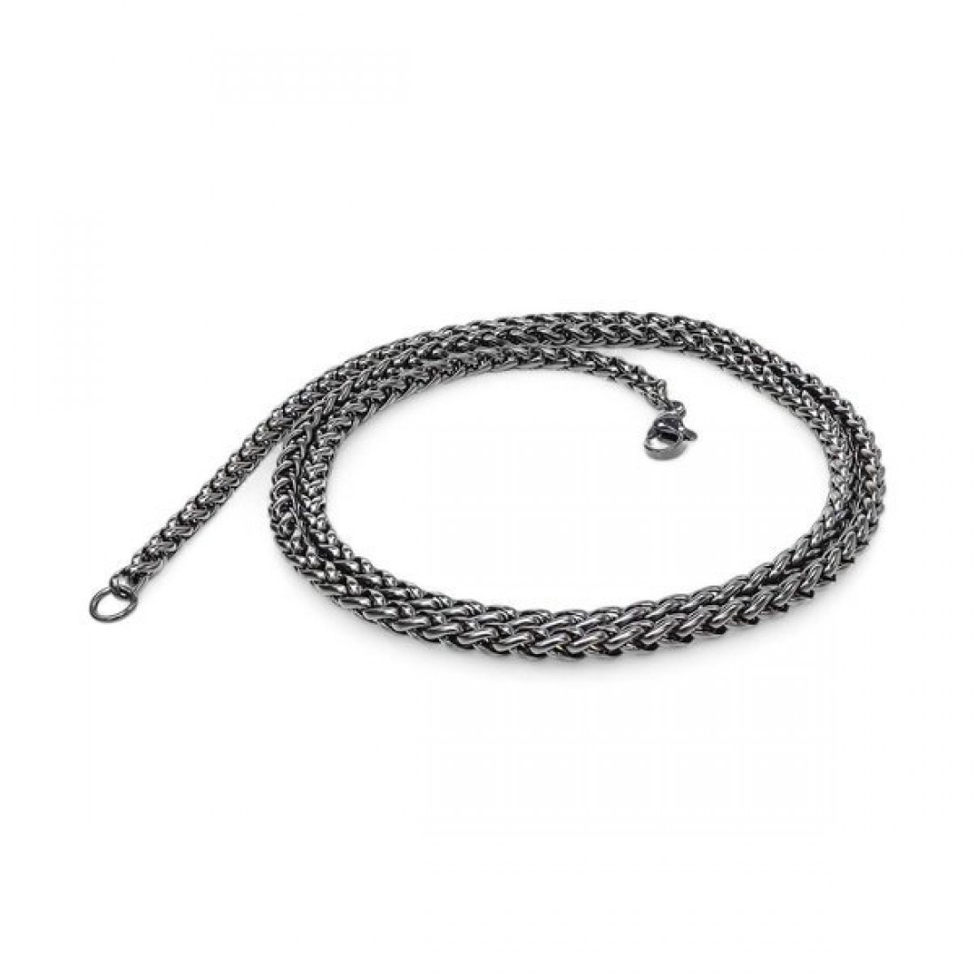 Siyah Renk Çelik Kolye 4Mm