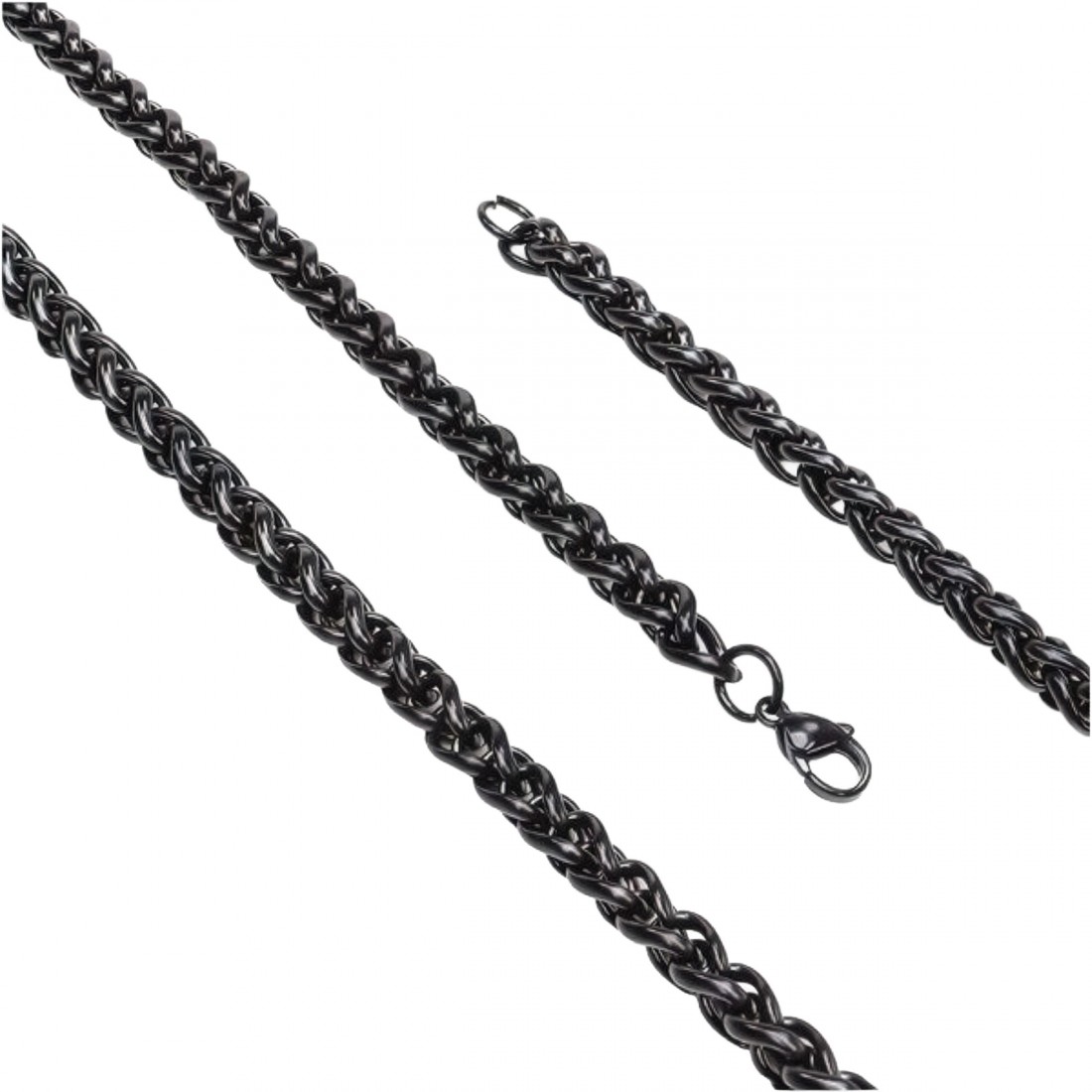 Siyah Renk Çelik Kolye 6Mm