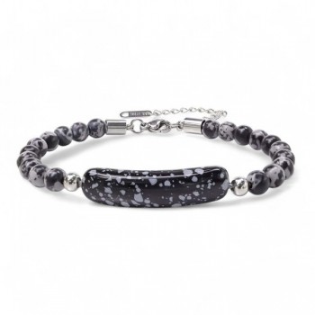 Snowy Obsidian Stone Bracelet – Wholesale
