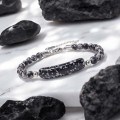 Snowy Obsidian Taşı Bileklik – Toptan Satış