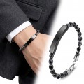 Men's Natural Stone Steel Bracelet 14199