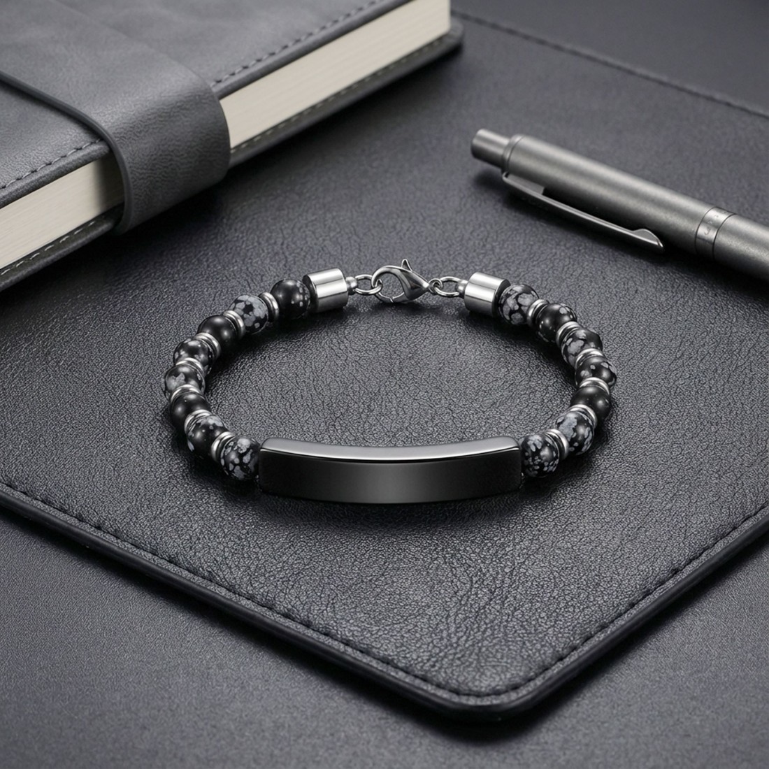Men's Natural Stone Steel Bracelet 14199