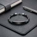 Men's Natural Stone Steel Bracelet 14199