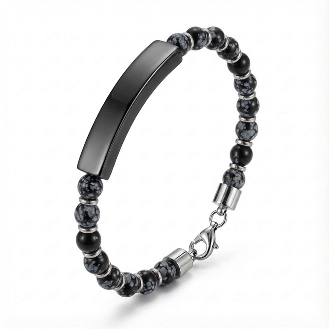 Men's Natural Stone Steel Bracelet 14199