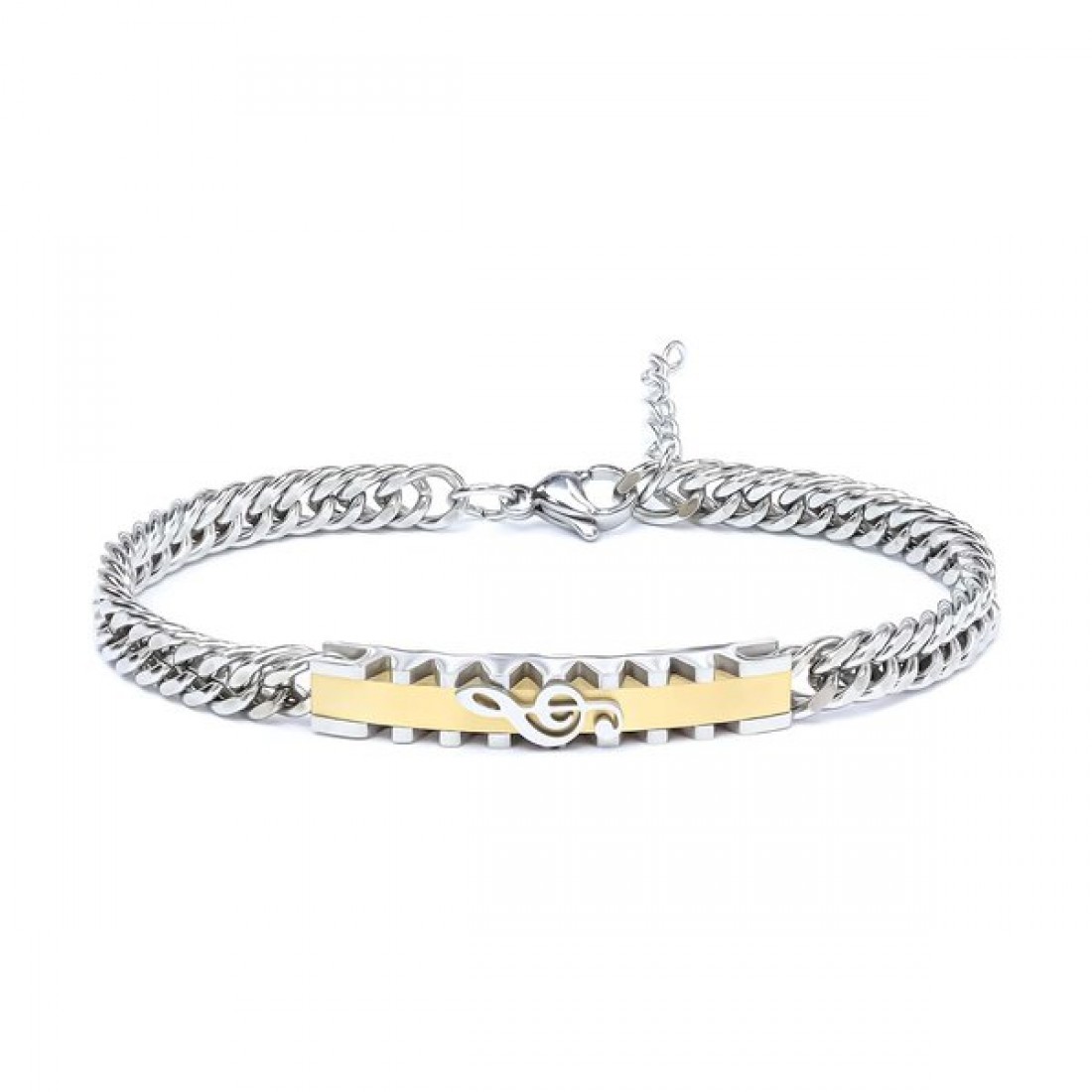 Sol Anahtarı Motifli Çelik Bileklik