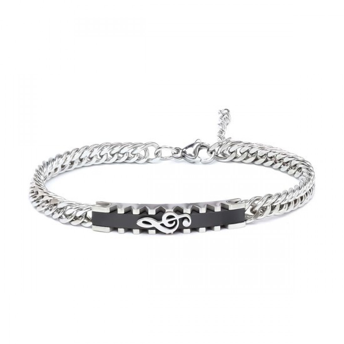 Sol Anahtarı Motifli Çelik Bileklik