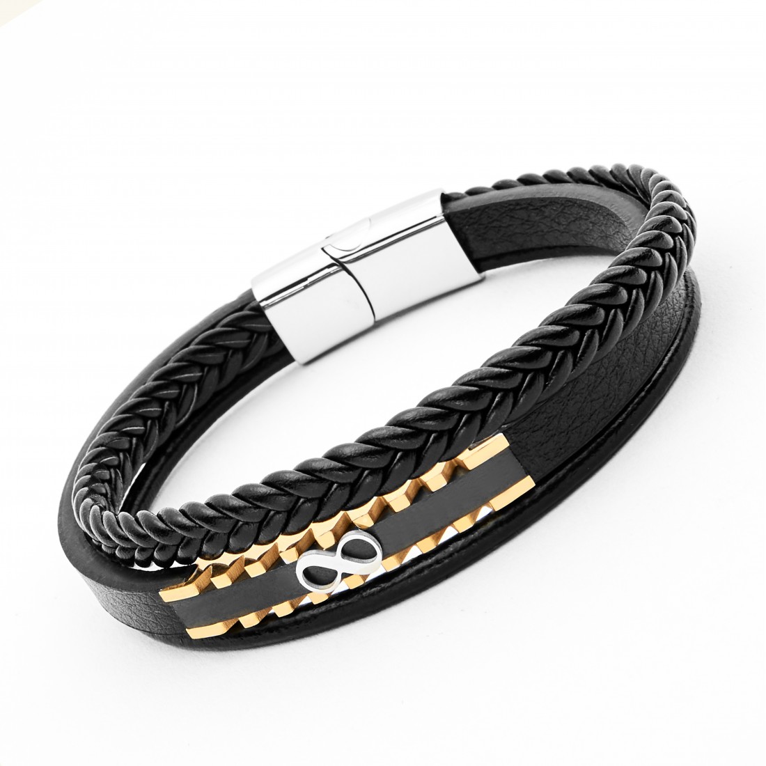 Toptan Sonsuzluk Çoklu Hakiki Deri Çelik Bileklik Fiyatları