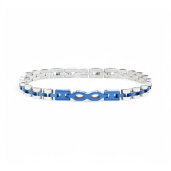 Sonsuzluk Lacivert Ful Çelik Bileklik