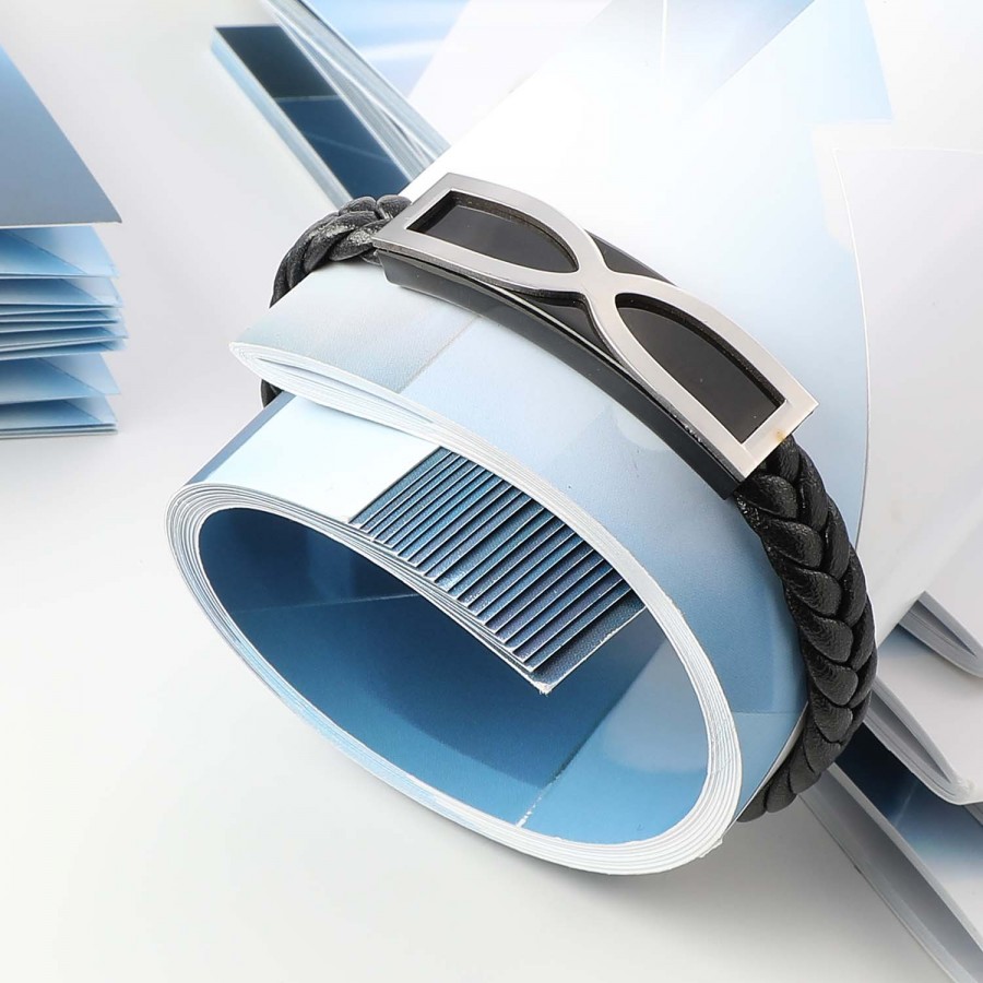 Toptan Sonsuzluk Motifli Erkek Çelik Bileklik Fiyatları