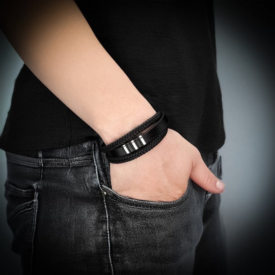 Taba Deri Çelik Halat İsim Yazılabilir Bileklik