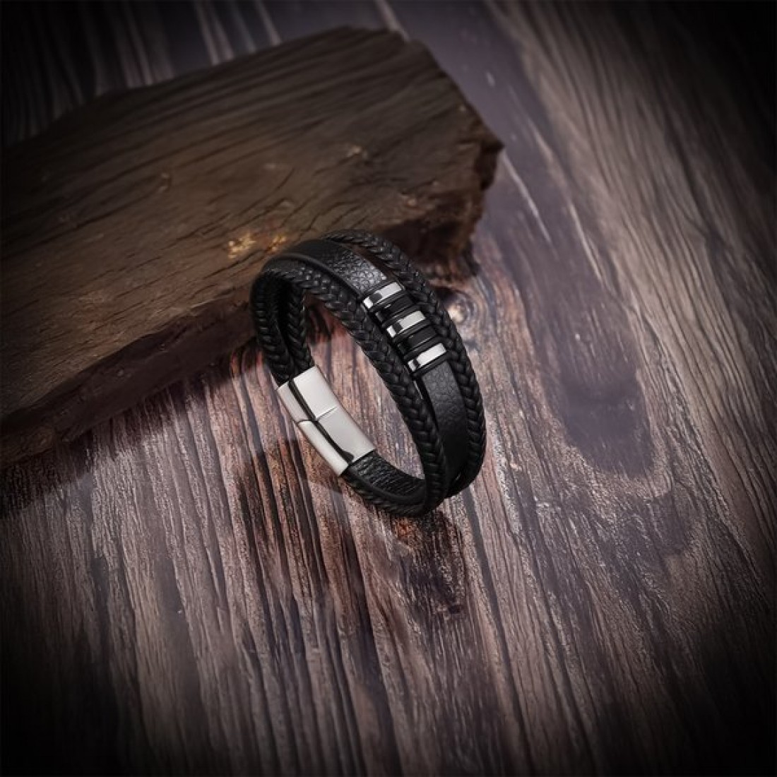 Taba Deri Çelik Halat İsim Yazılabilir Bileklik