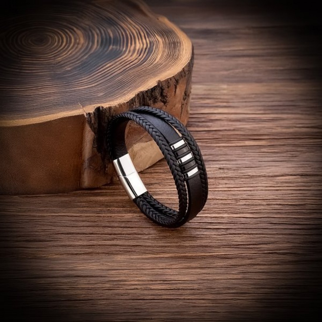 Taba Deri Çelik Halat İsim Yazılabilir Bileklik