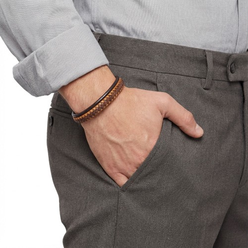 Taba Kahve Renk Çoklu Deri Bileklik