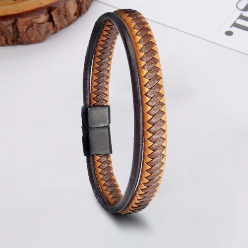 Taba Kahve Renk Çoklu Deri Bileklik