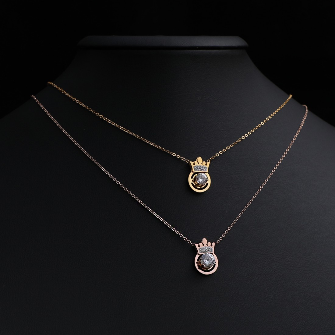 Toptan Taşlı Bayan Çelik Kolye Fiyatları