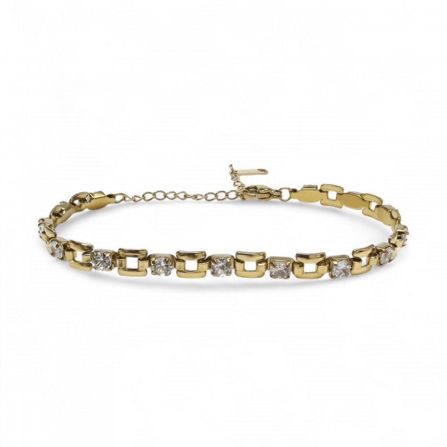 Taşlı Kadın Çelik Bileklik